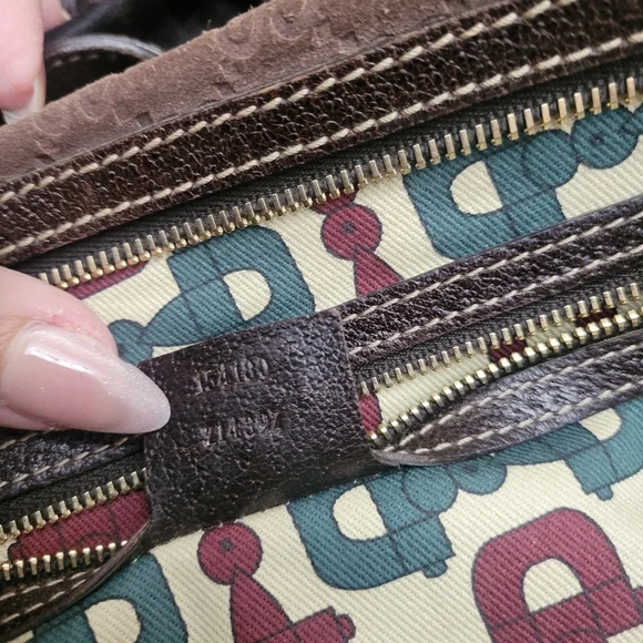 Gucci Charmy Boston Brown Suede Leather bag With Dust Bag. 11"Wx6"H 4.25D - Picture 7 of 11